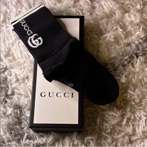Gucci Black and White Logo Socks